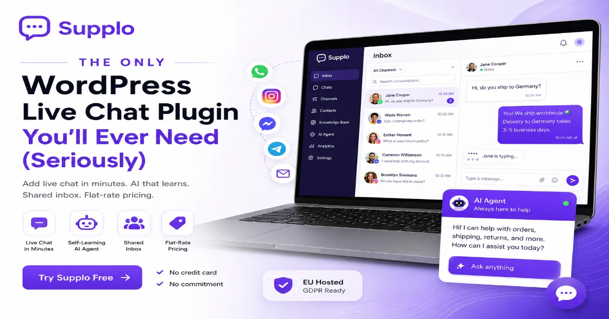 Live Chat for WordPress: Reliable, Flat-Rate & AI-Powered